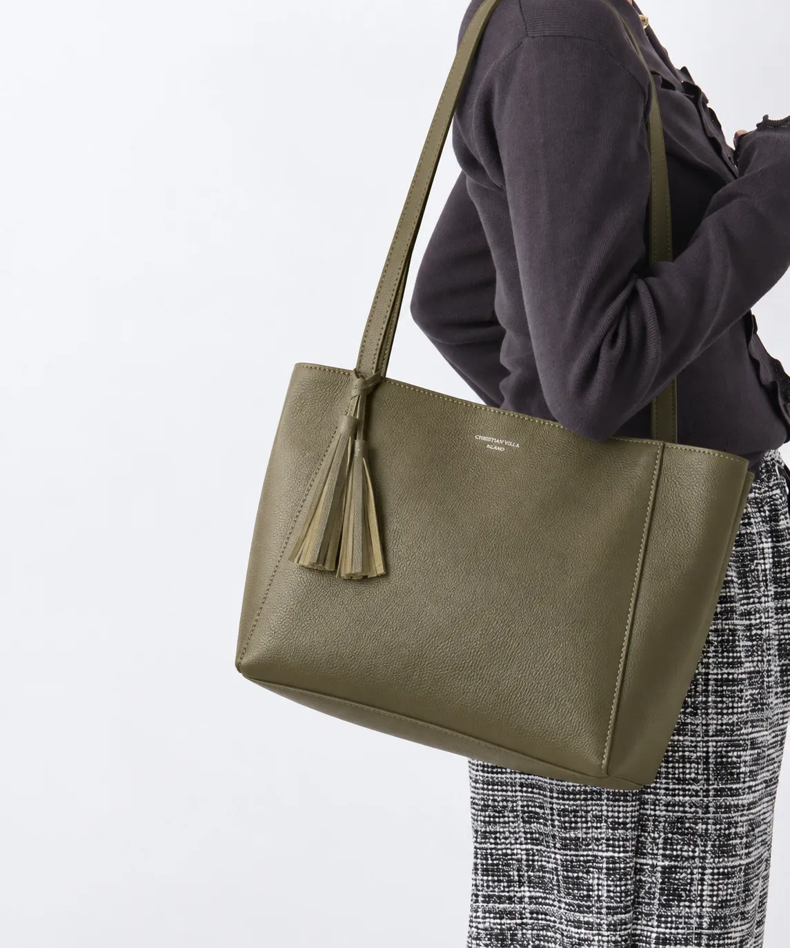 LOXWOOD olive green tote handbag